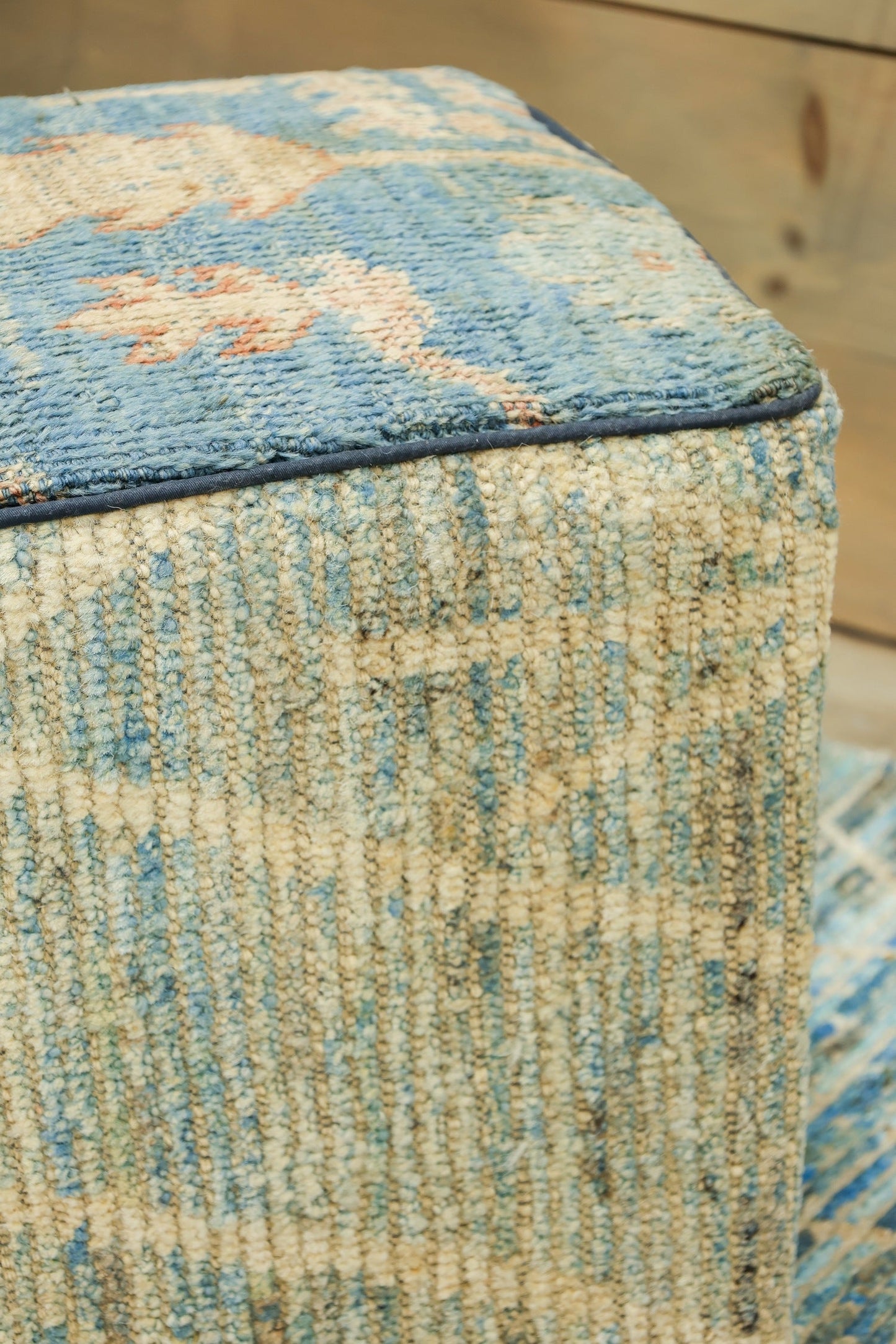 Oushak Rug Ottoman, J80347