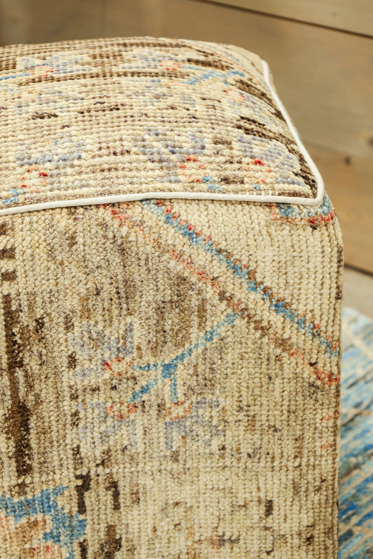 Oushak Rug Ottoman, J80349