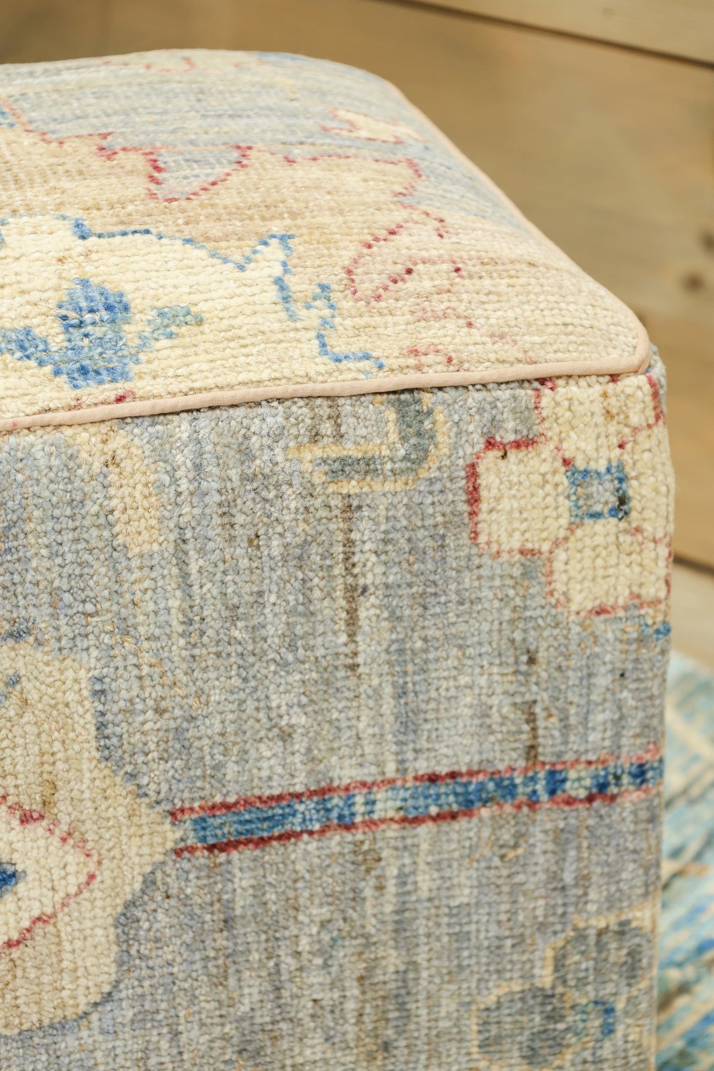 Oushak Rug Ottoman, J80351