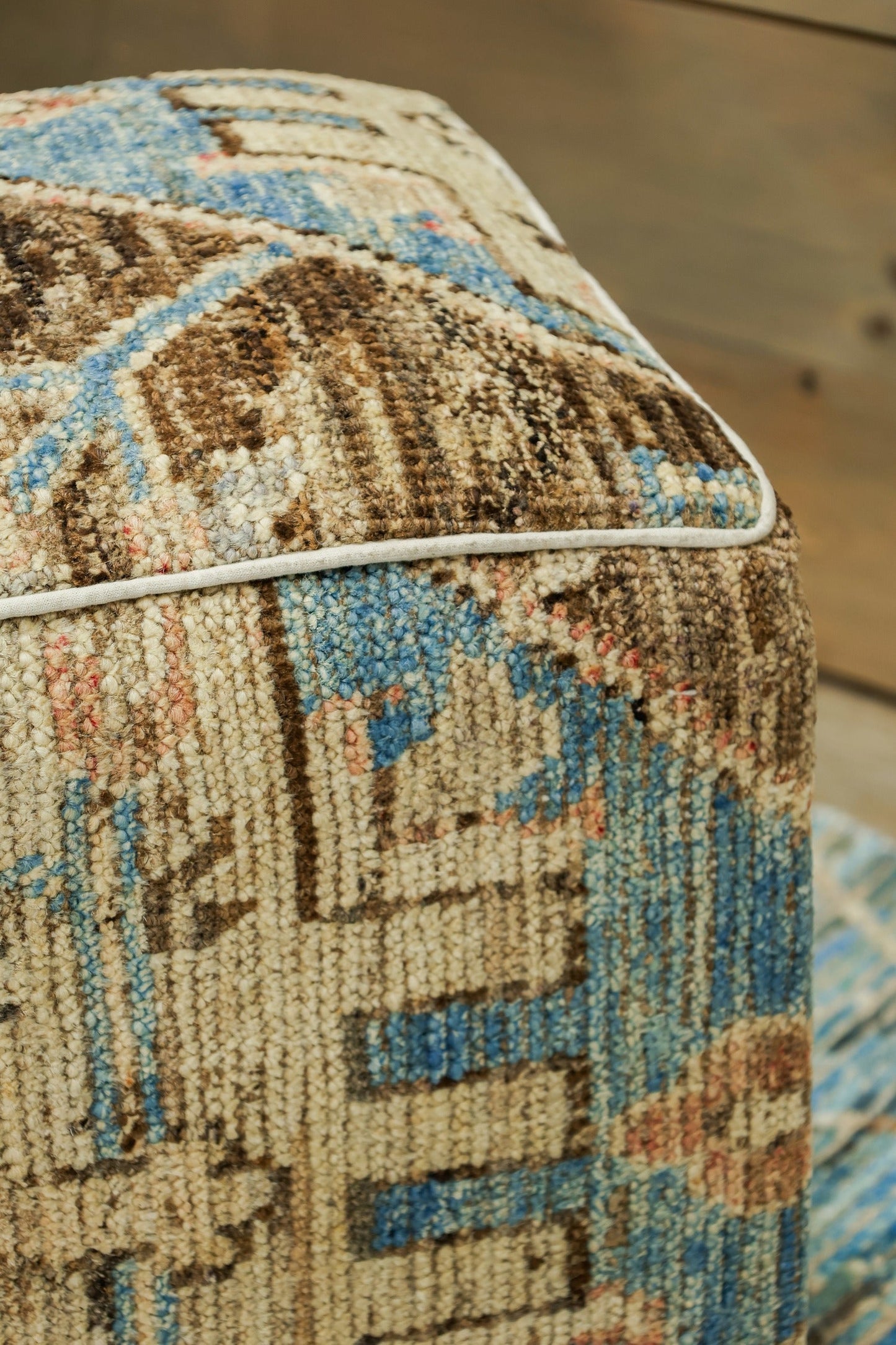Oushak Rug Ottoman, J80352