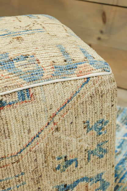 Oushak Rug Ottoman, J80355