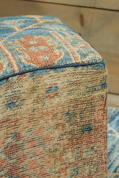 Oushak Rug Ottoman, J80361