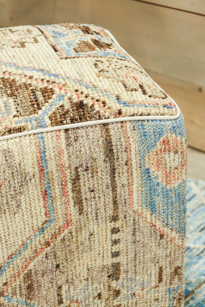 Oushak Rug Ottoman, J80364