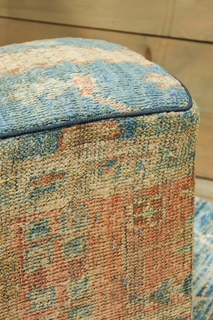 Oushak Rug Ottoman, J80372