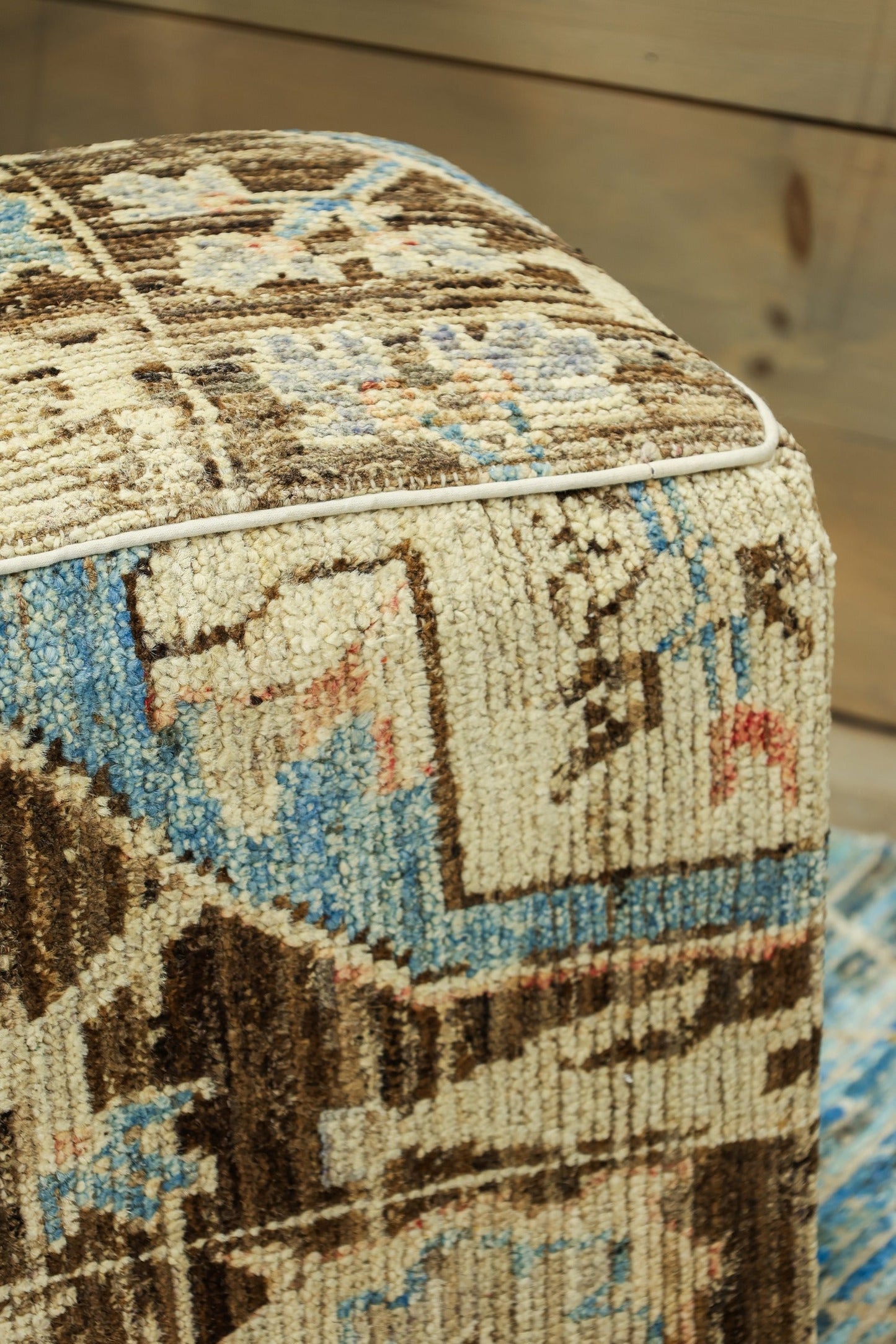 Oushak Rug Ottoman, J80383