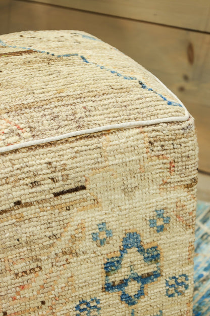 Oushak Rug Ottoman, J80403