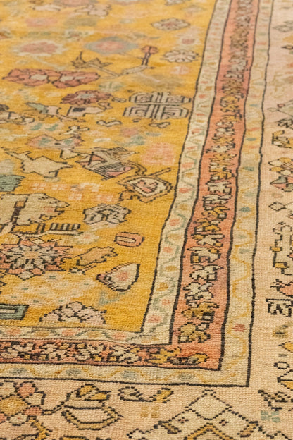 Antique Oushak Handwoven Tribal Rug, J78381