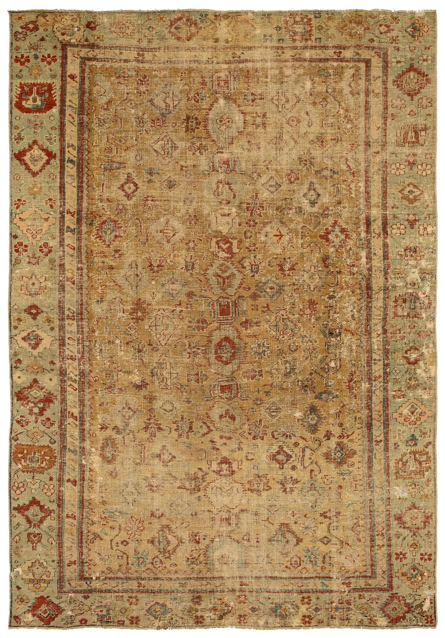 Vintage Oushak Handwoven Tribal Rug