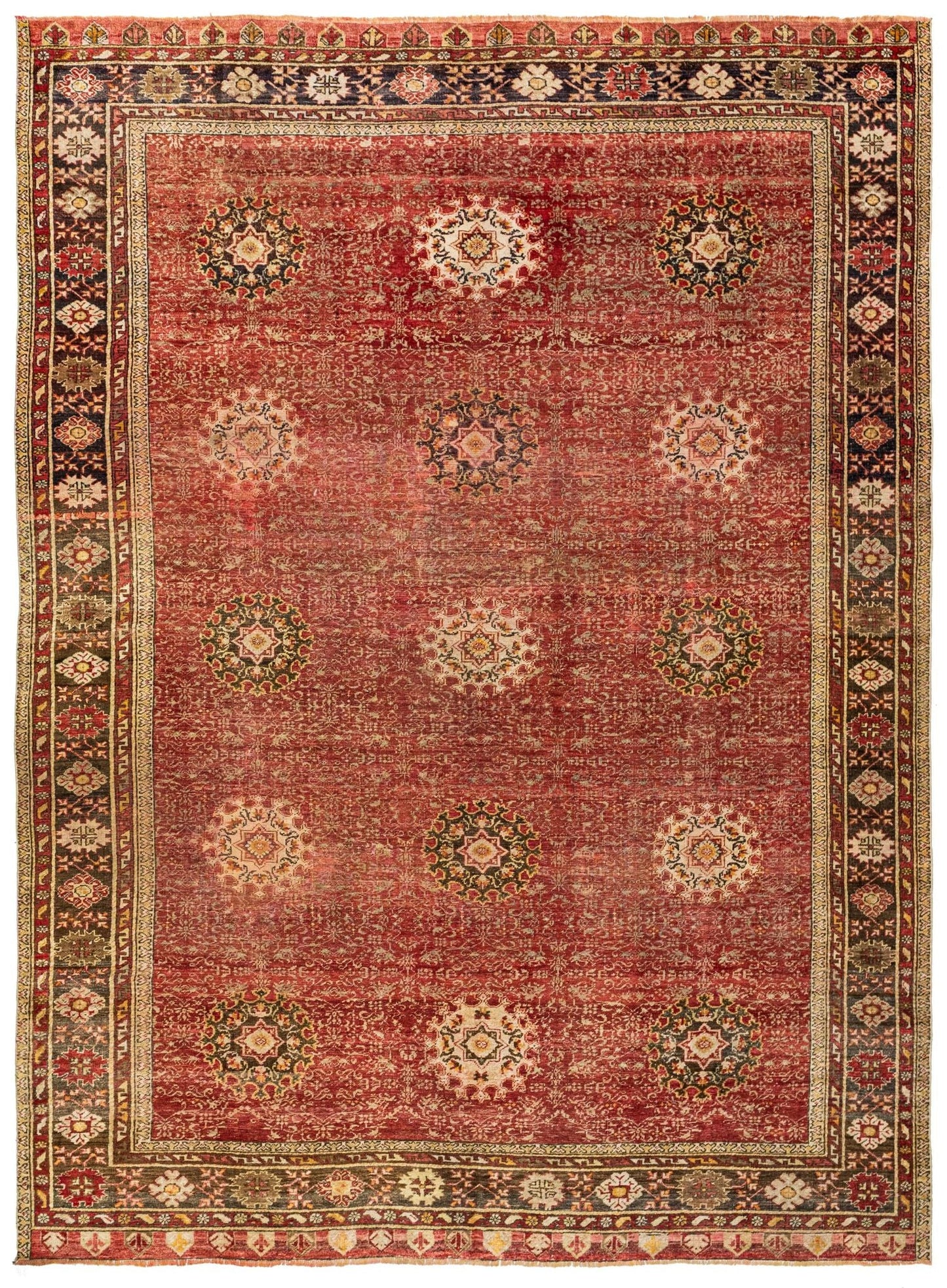 Antique Oushak Handwoven Tribal Rug
