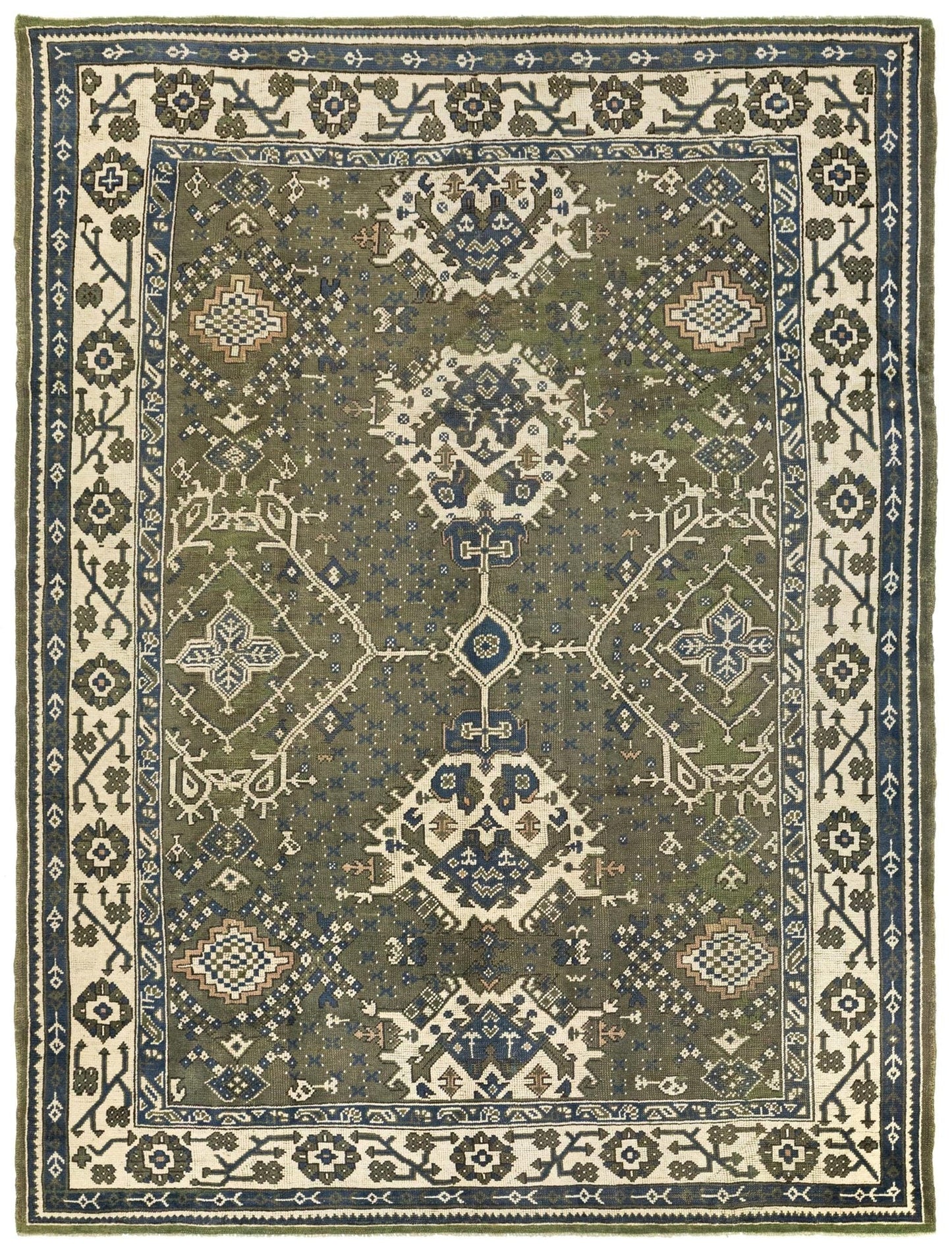 Antique Oushak Handwoven Tribal Rug