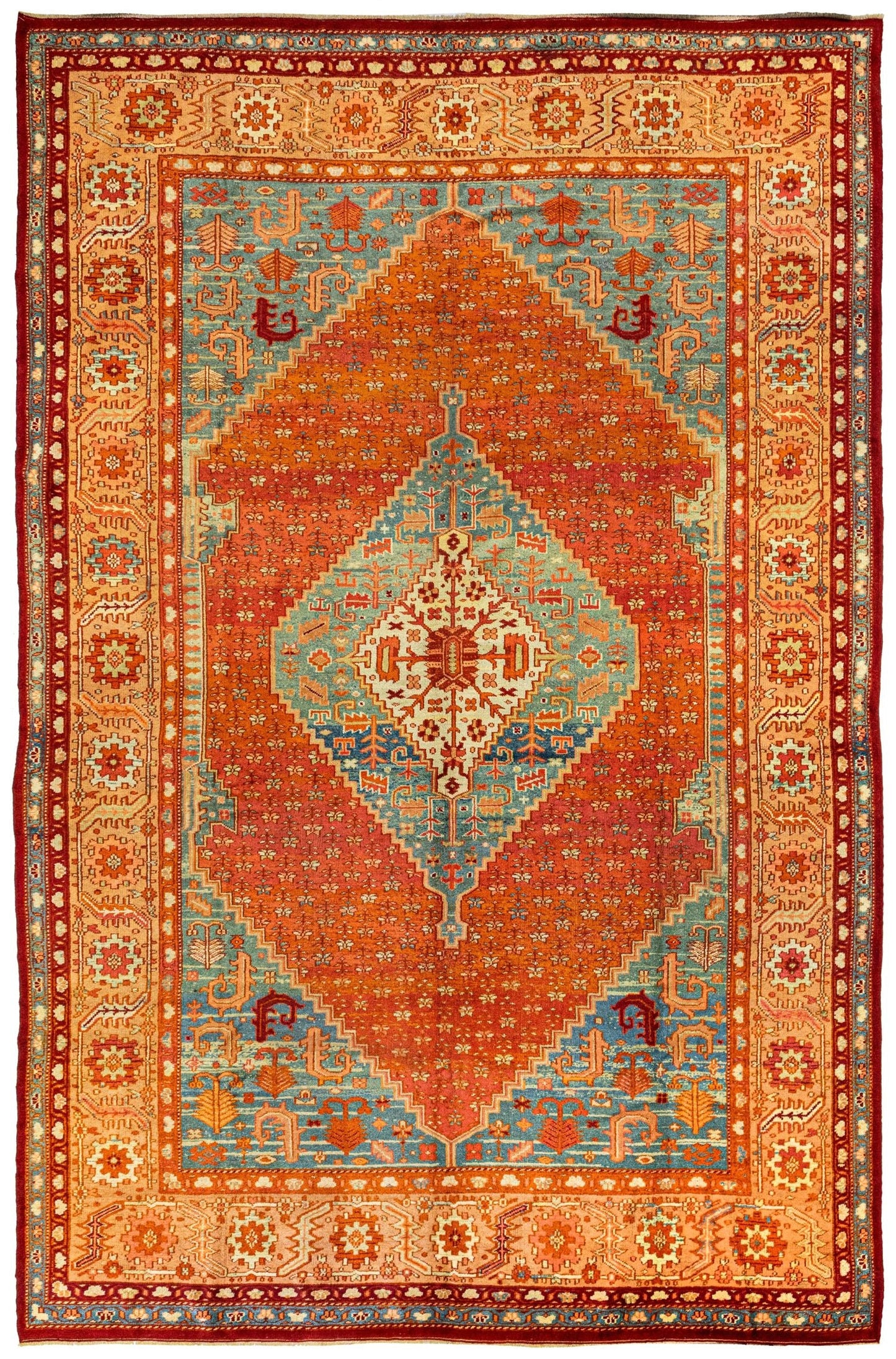 Antique Oushak Handwoven Tribal Rug