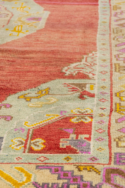 Vintage Oushak Handwoven Tribal Rug, J88590