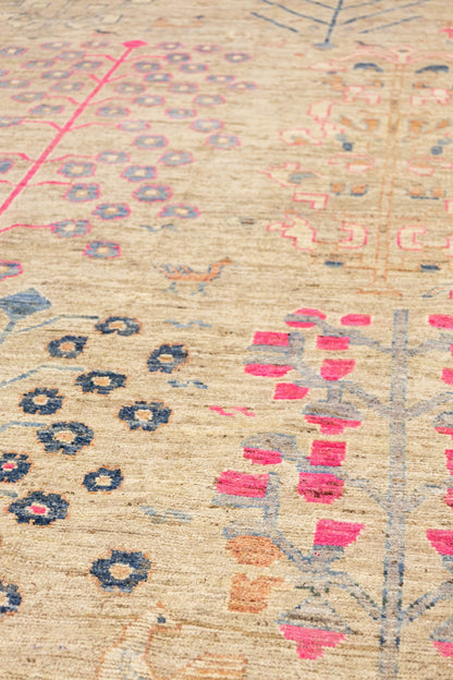 Oushak Tree Handwoven Tribal Rug, J86810