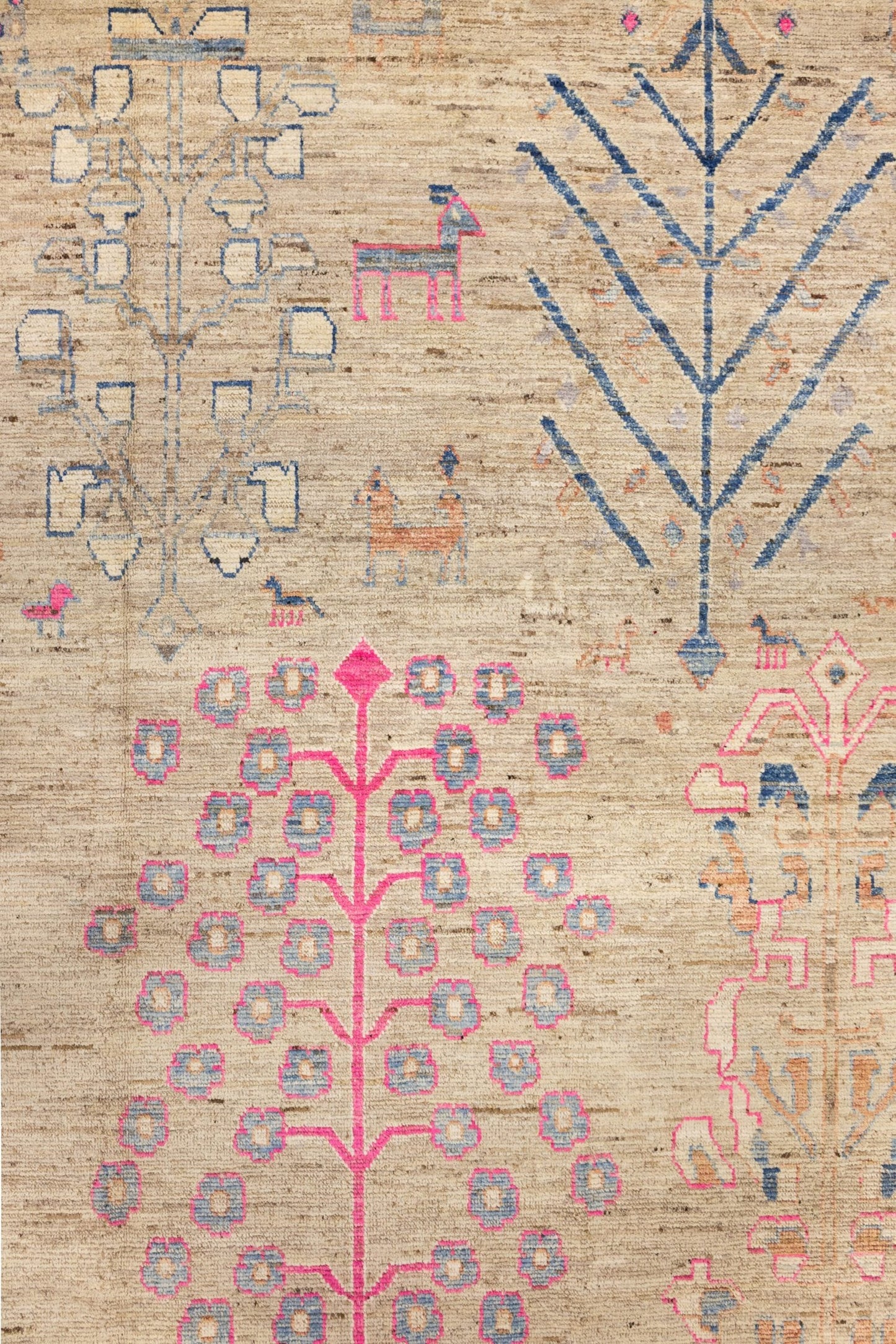 Oushak Tree Handwoven Tribal Rug, J86810