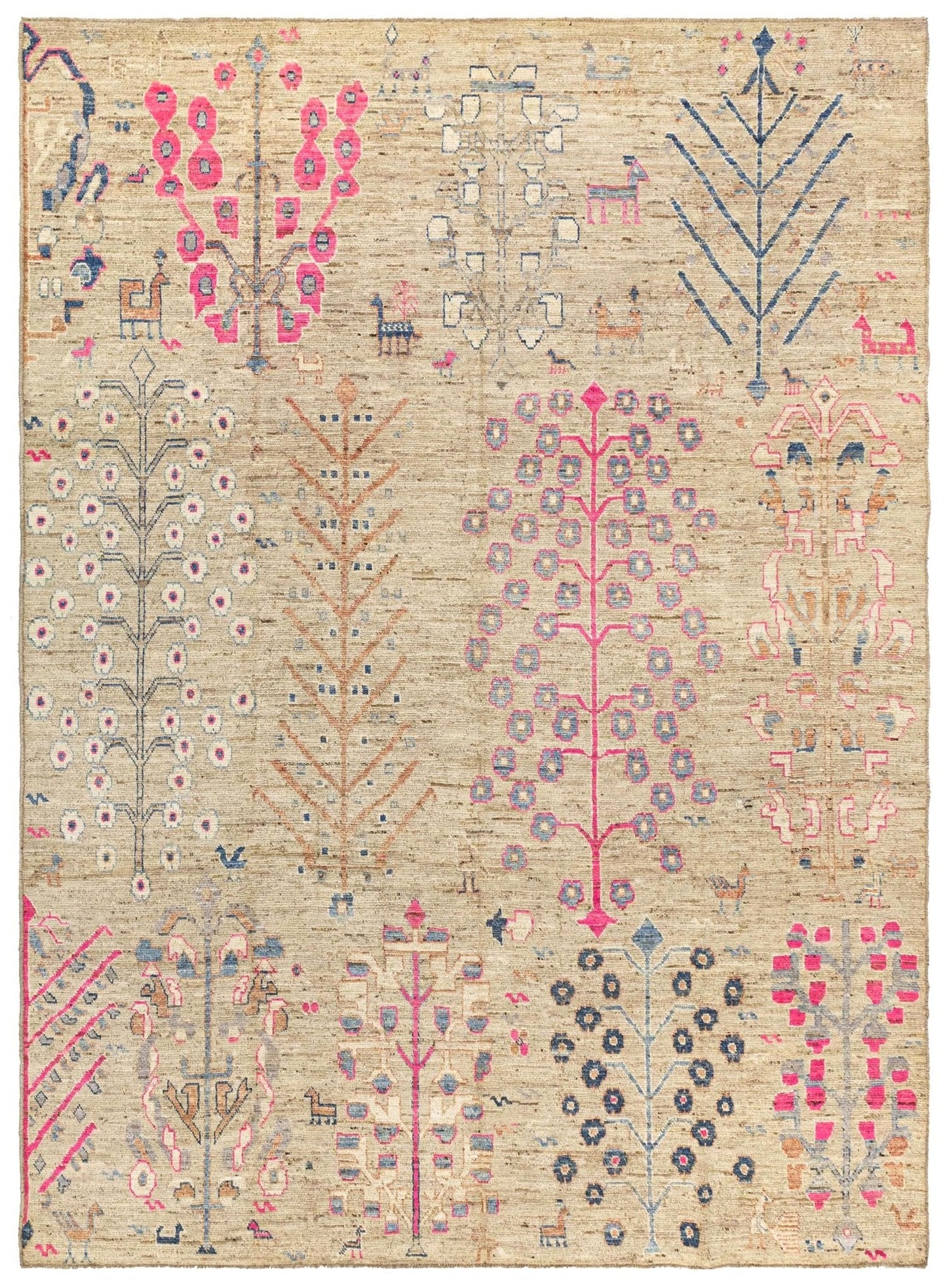Oushak Tree Handwoven Tribal Rug