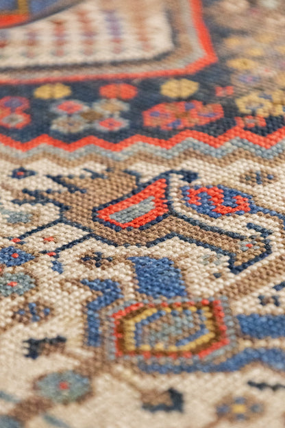 Vintage Qashqai Handwoven Tribal Rug, J87328