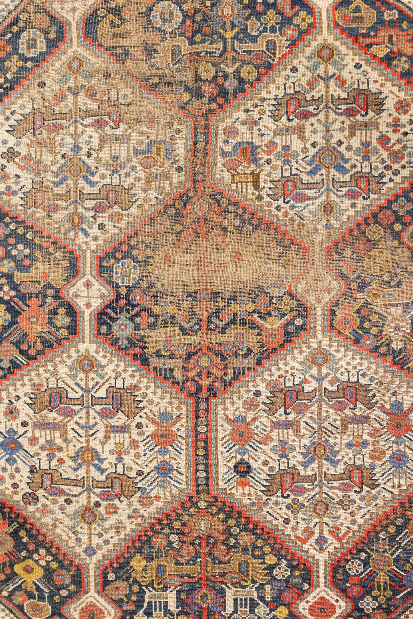 Vintage Qashqai Handwoven Tribal Rug, J87328