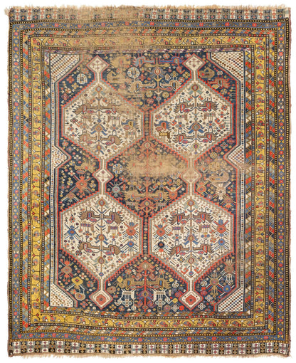 Vintage Qashqai Handwoven Tribal Rug