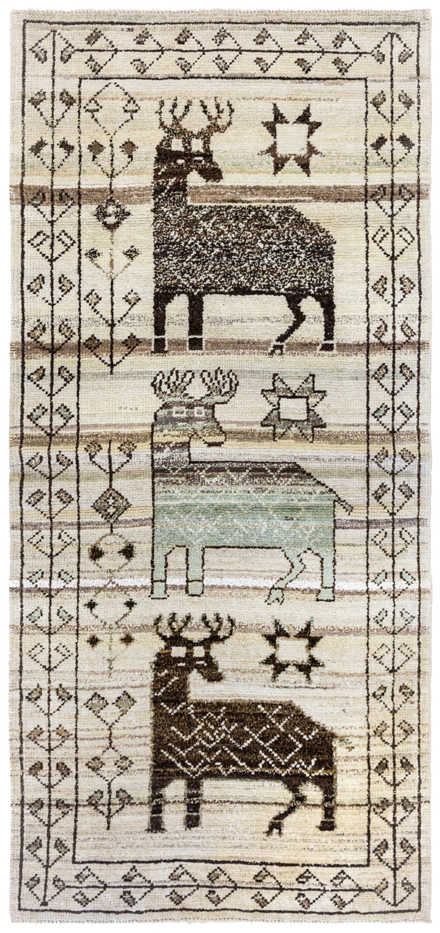  Reindeer Kars Handwoven Tribal Rug