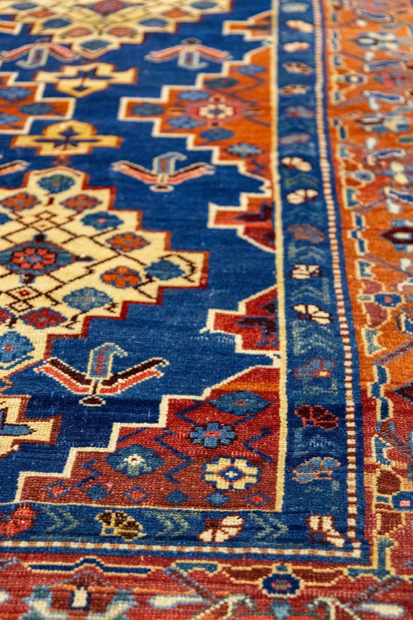 Vintage Russian Five Year Plan Handwoven Tribal Rug, J87170