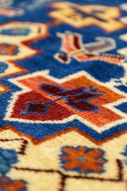 Vintage Russian Five Year Plan Handwoven Tribal Rug, J87170