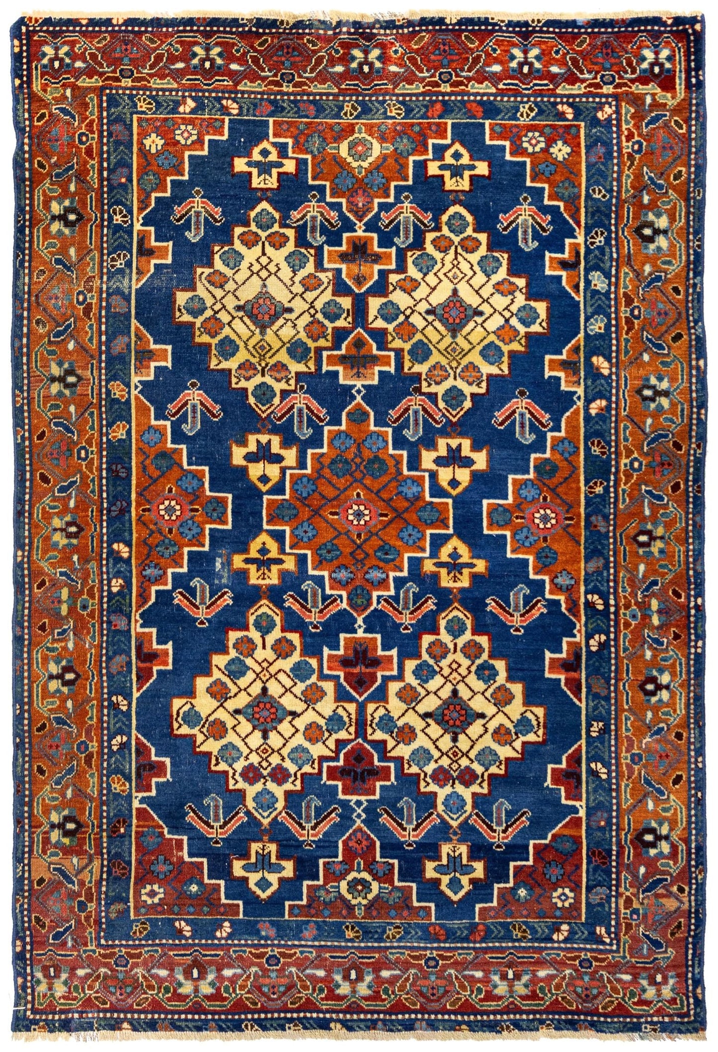 Vintage Russian Five Year Plan Handwoven Tribal Rug