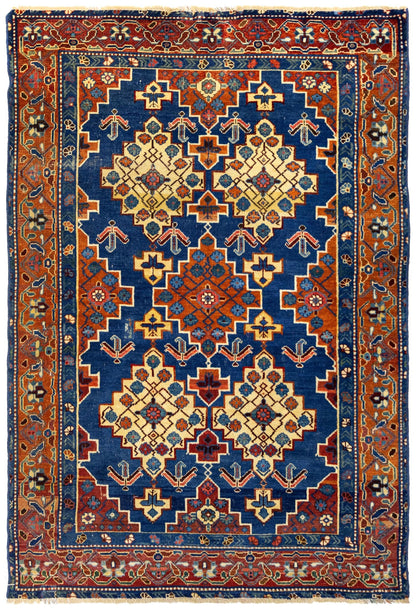 Vintage Russian Five Year Plan Handwoven Tribal Rug