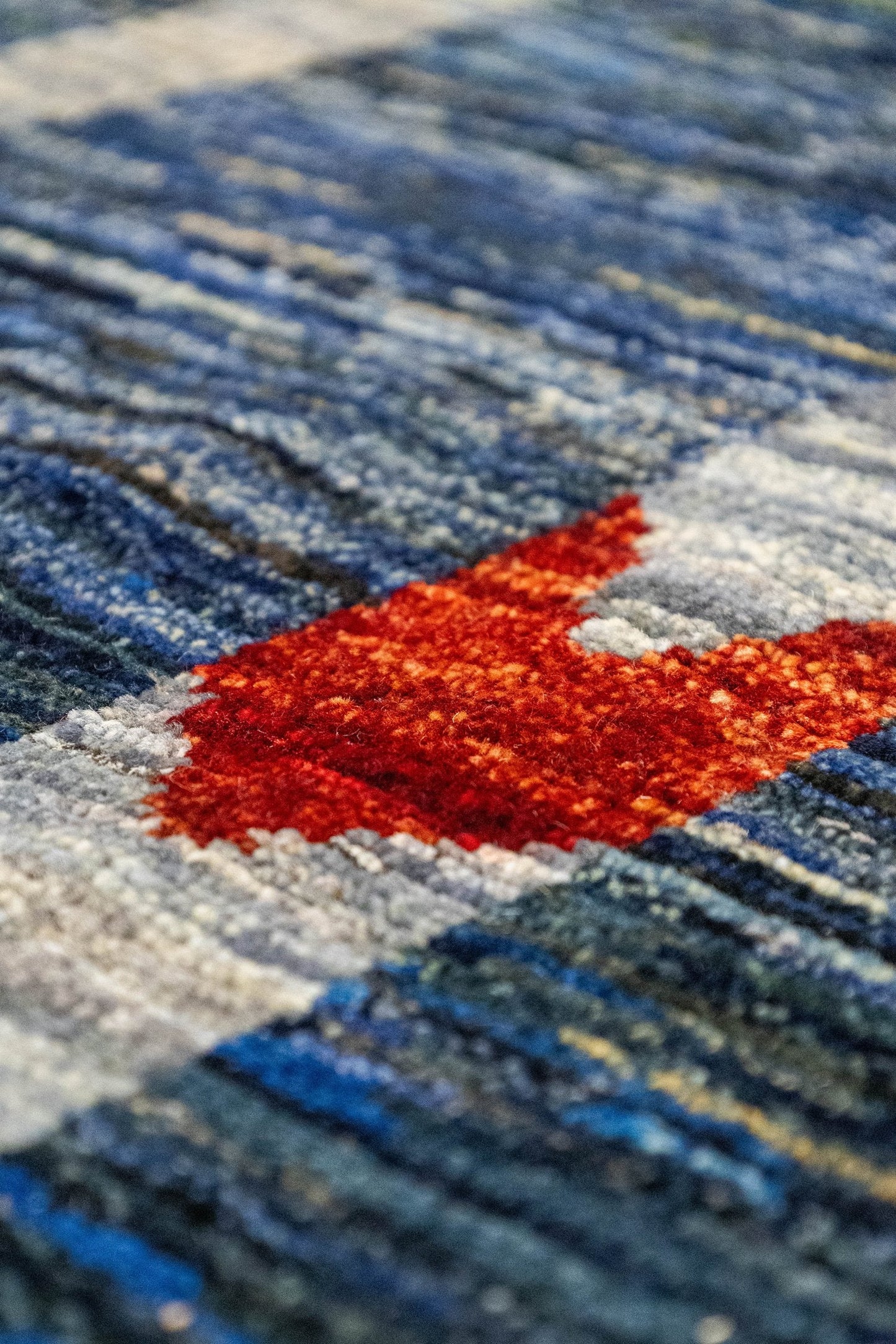 Scandinavian Handwoven Tribal Rug, J87470