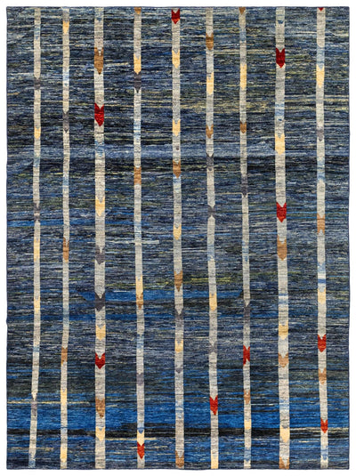  Scandinavian Handwoven Tribal Rug