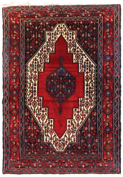 Vintage Senneh Handwoven Tribal Rug