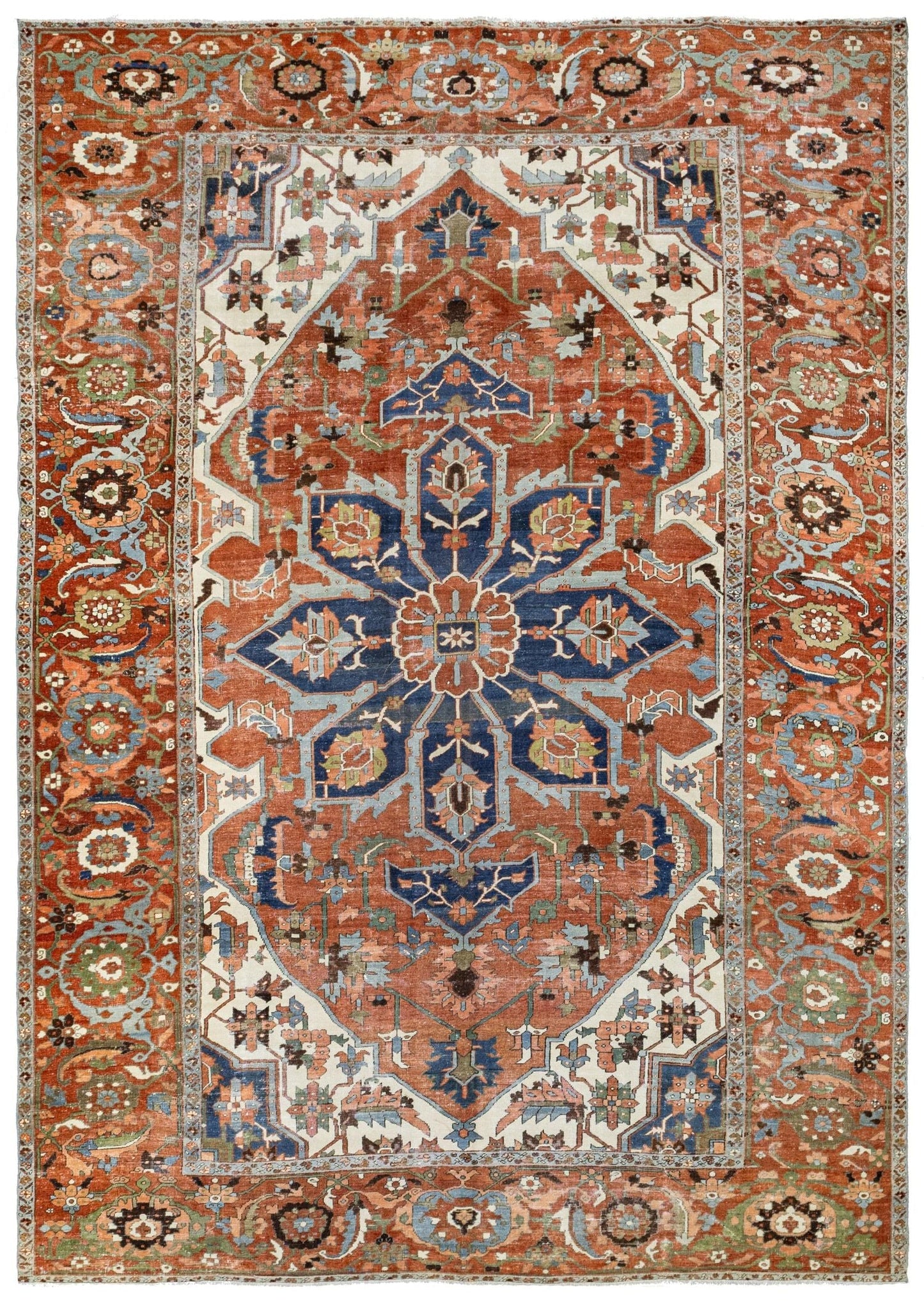 Vintage Serapi Handwoven Tribal Rug