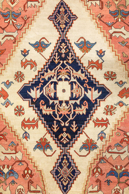 Antique Serapi Handwoven Tribal Rug, J89244