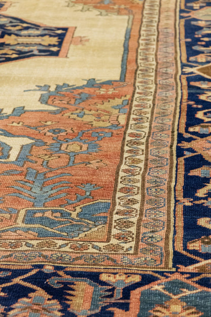Antique Serapi Handwoven Tribal Rug, J89494