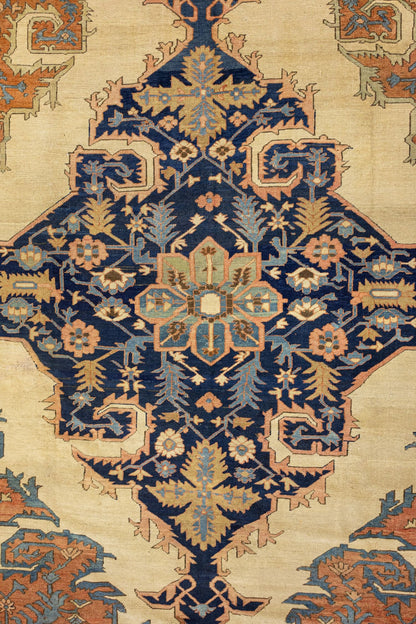 Antique Serapi Handwoven Tribal Rug, J89494