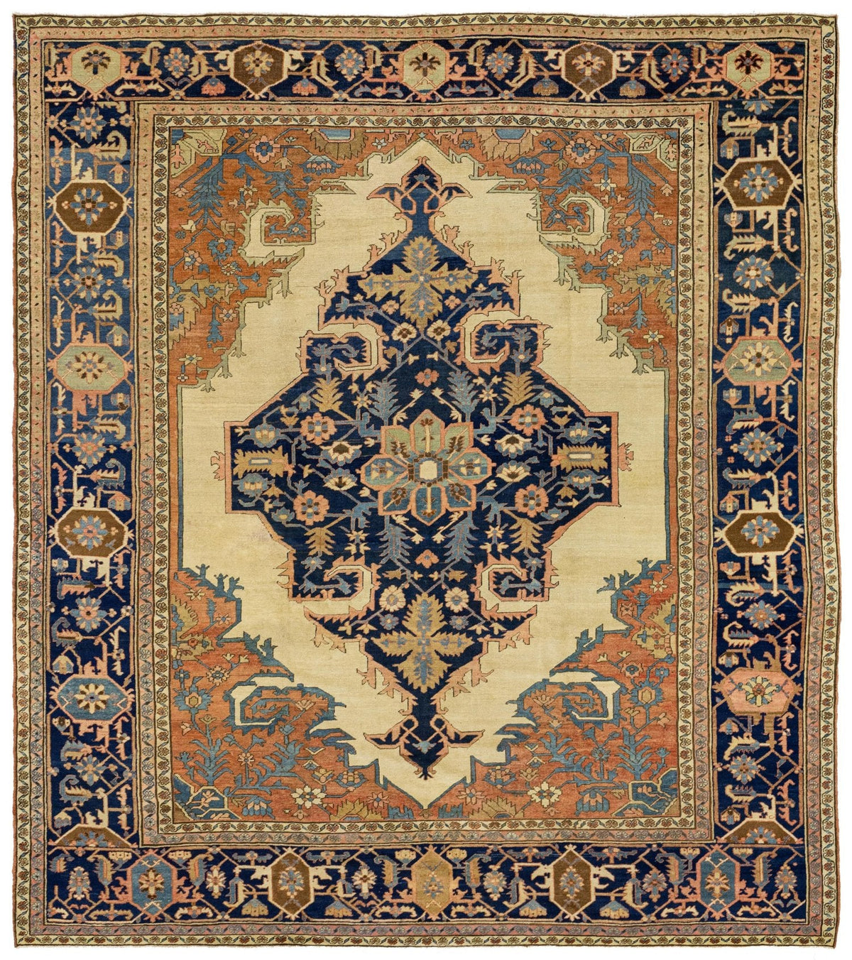 Antique Serapi Handwoven Tribal Rug