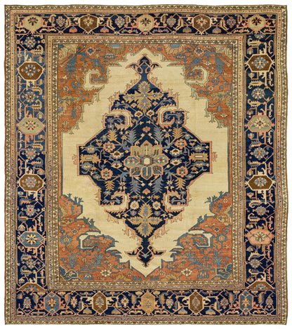 Antique Serapi Handwoven Tribal Rug