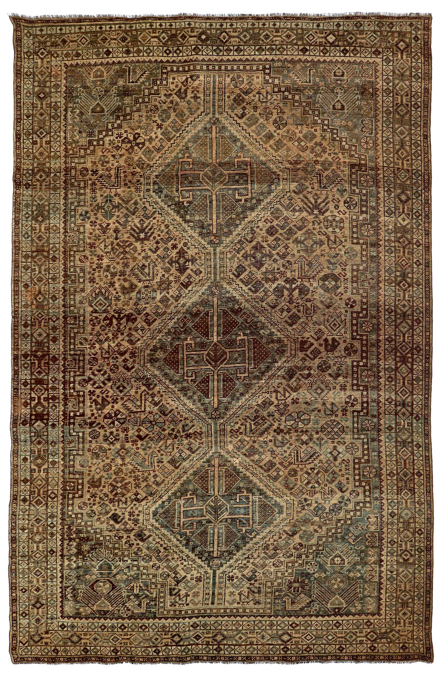 Vintage Shiraz Handwoven Tribal Rug