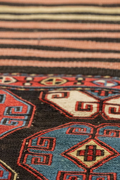 Antique Soumak Handwoven Tribal Rug, J87283