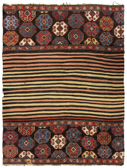 Antique Soumak Handwoven Tribal Rug