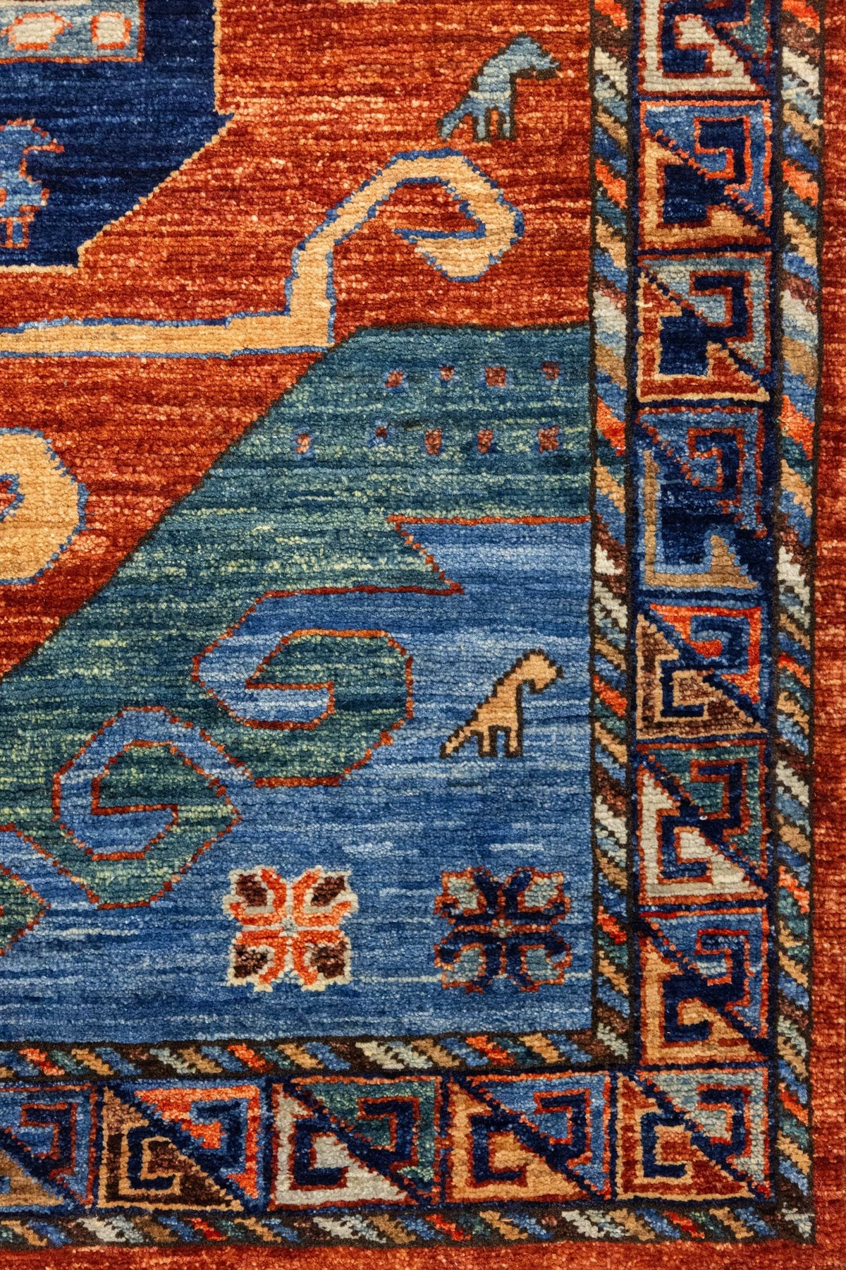 Star Kazak Handwoven Tribal Rug, J86197
