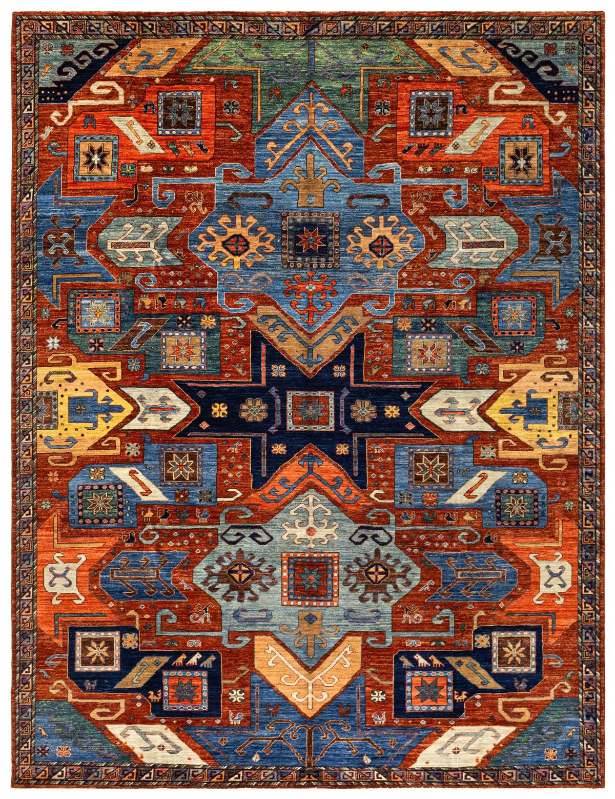 Star Kazak Handwoven Tribal Rug