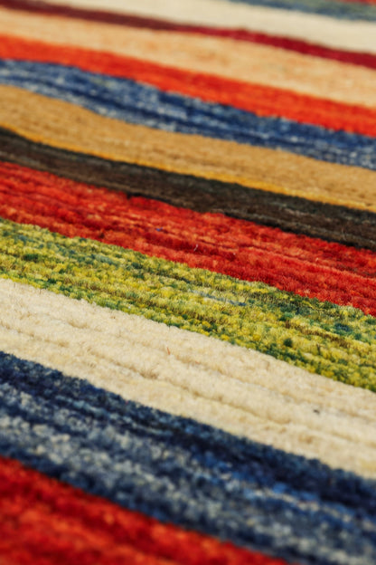 Stripes Handwoven Tribal Rug, J79548