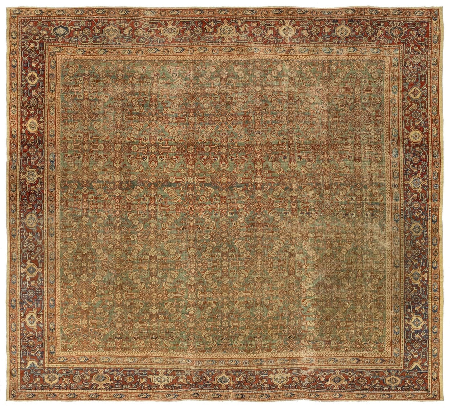 Vintage Sultanabad Handwoven Tribal Rug