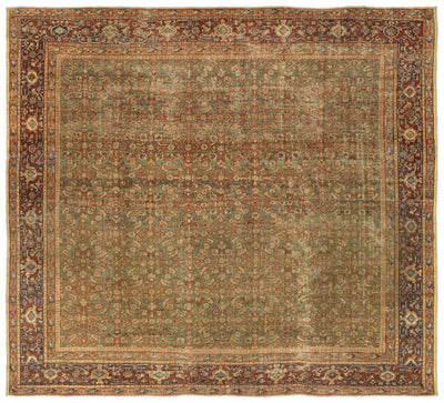 Vintage Sultanabad Handwoven Tribal Rug