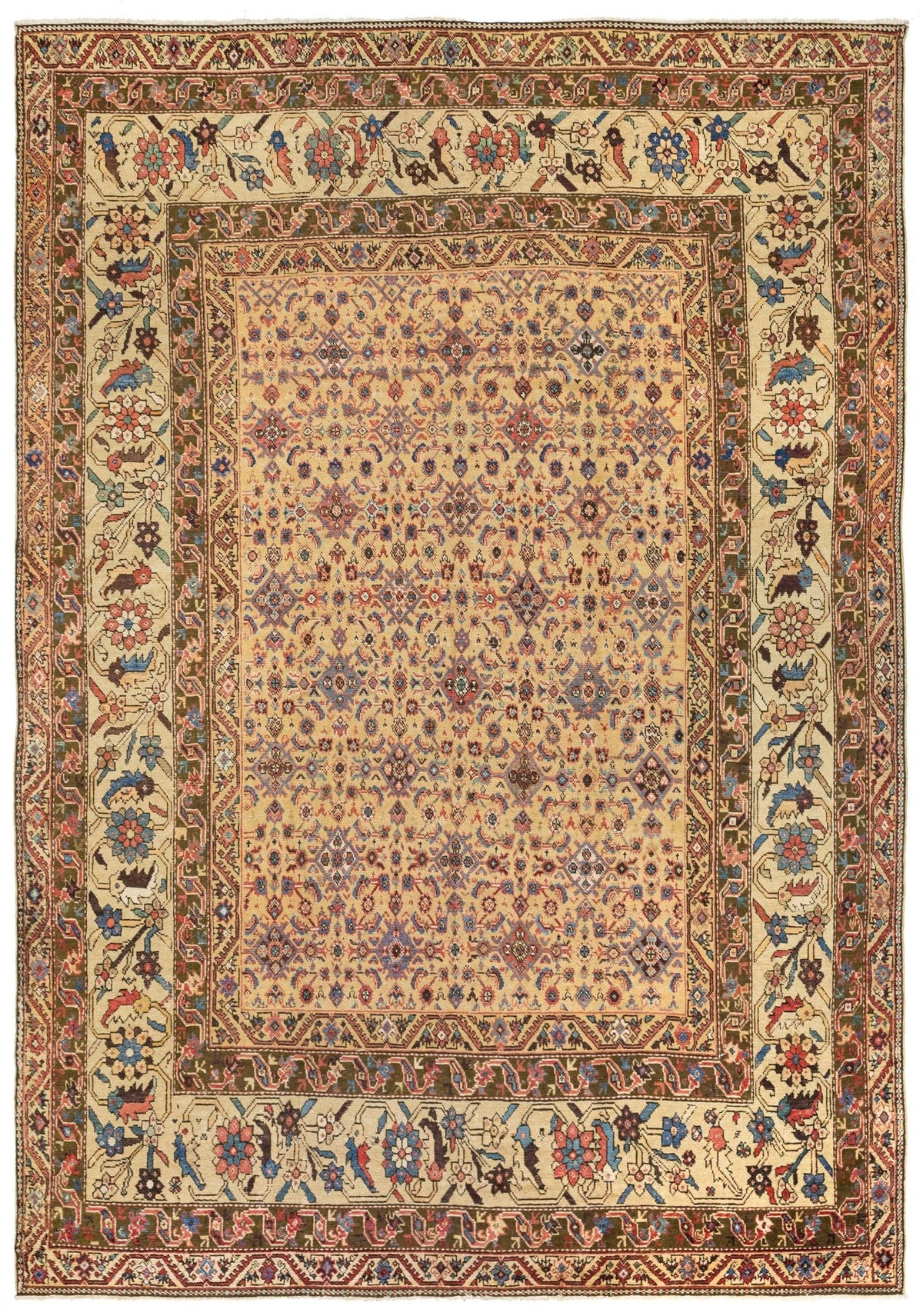 Antique Sultanabad Handwoven Tribal Rug