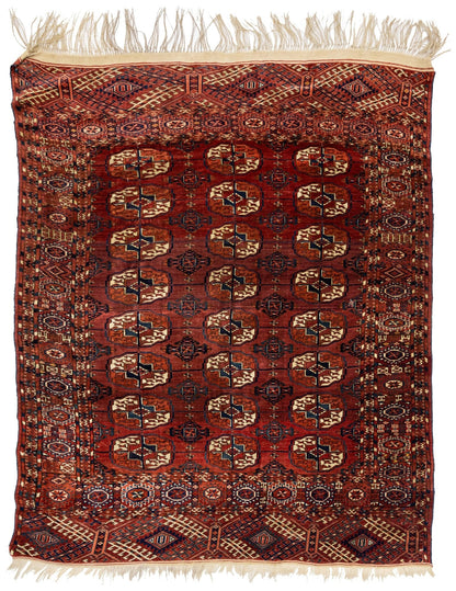 Antique Tekke Handwoven Tribal Rug