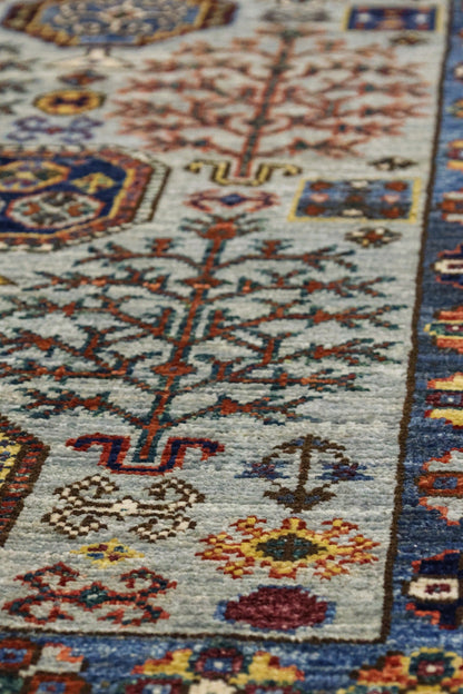 Tree Kazak Handwoven Tribal Rug, J81378