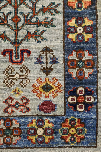 Tree Kazak Handwoven Tribal Rug, J81378