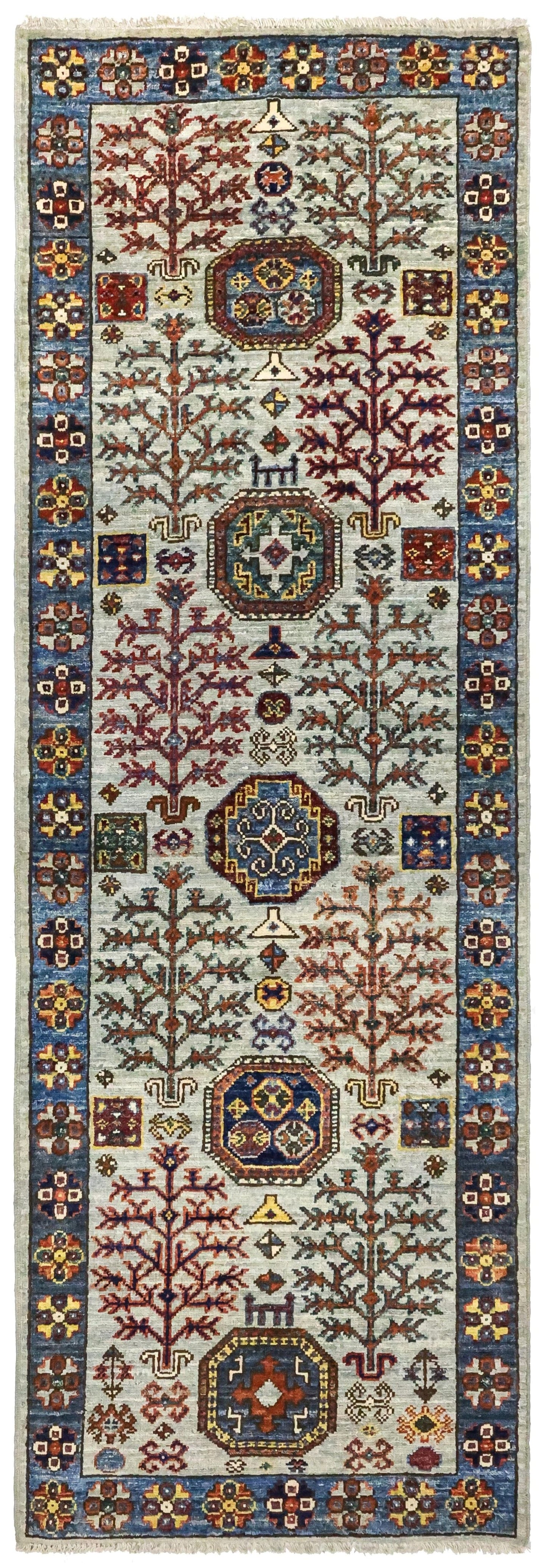 Tree Kazak Handwoven Tribal Rug
