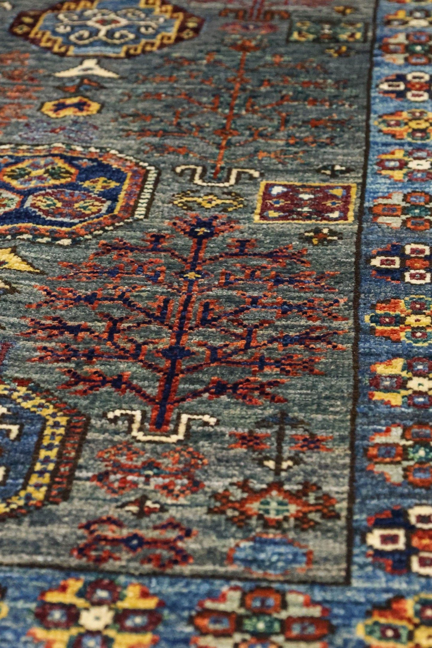 Tree Kazak Handwoven Tribal Rug, J81379